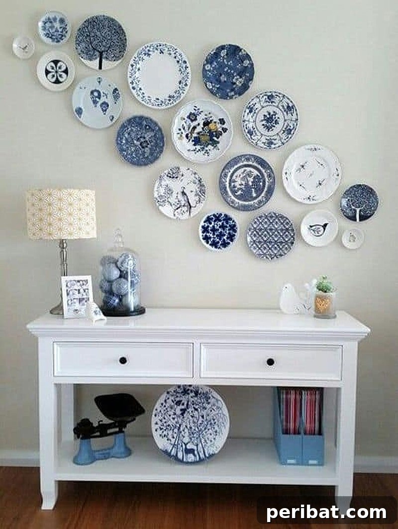 upcycle dishes as wall hanging art