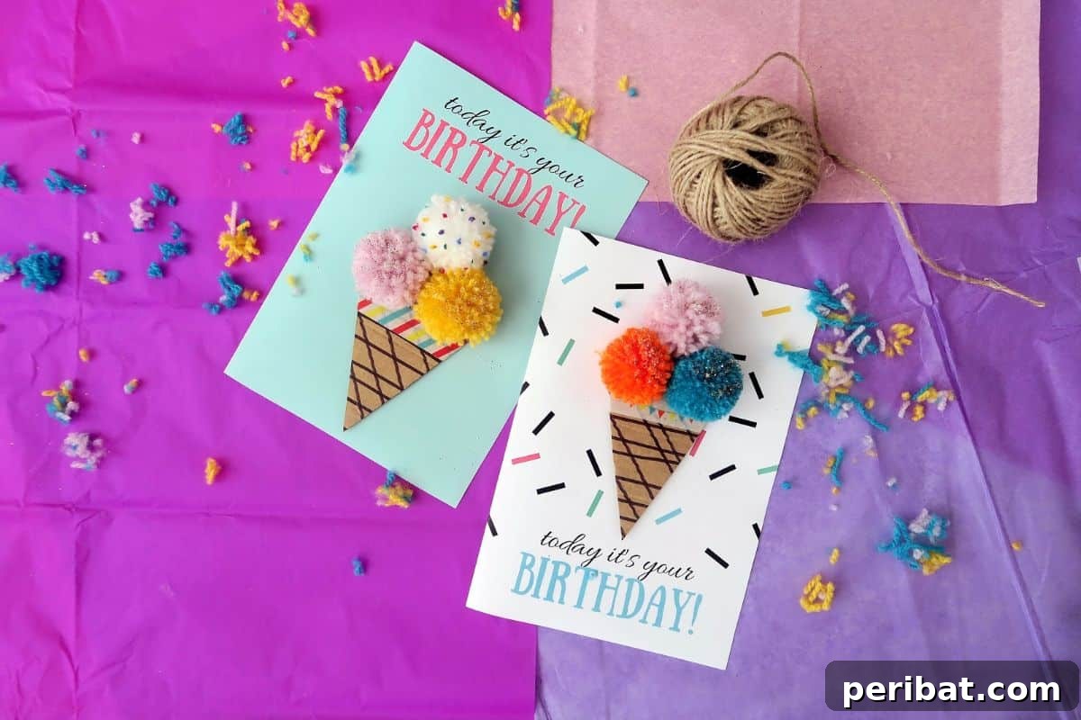 Craft 35 Stunning DIY Birthday Cards 27 DIY Ice Cream Birthday Card