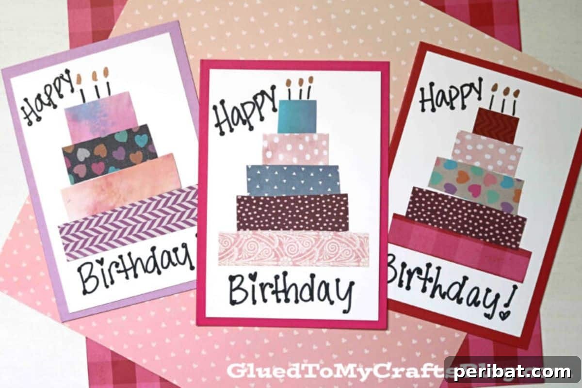 Craft 35 Stunning DIY Birthday Cards 8 DIy Paper Scrap Birthday Cards