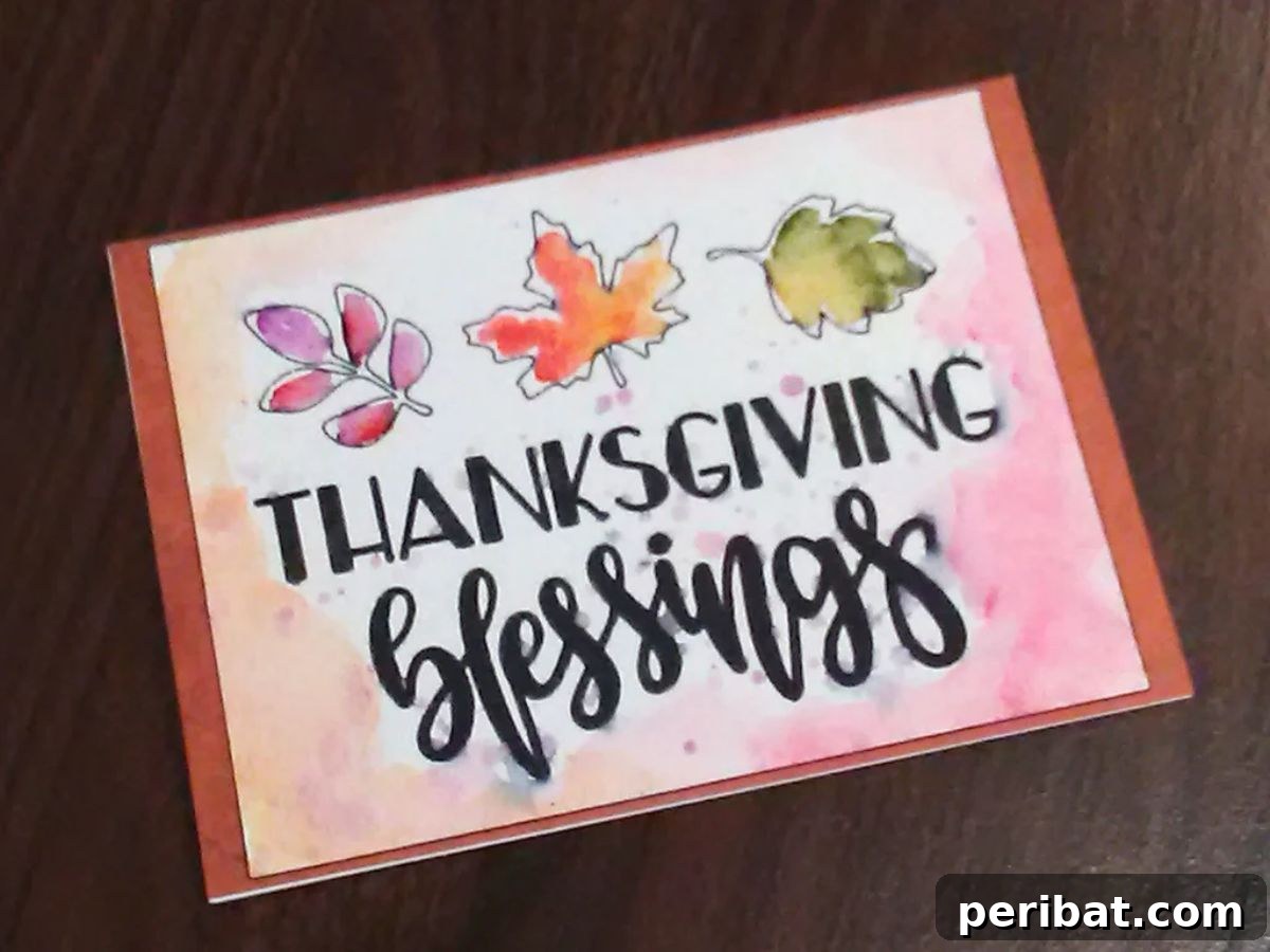 Simple Thanksgiving Card Using Cricut Pens and Watercolor Paint