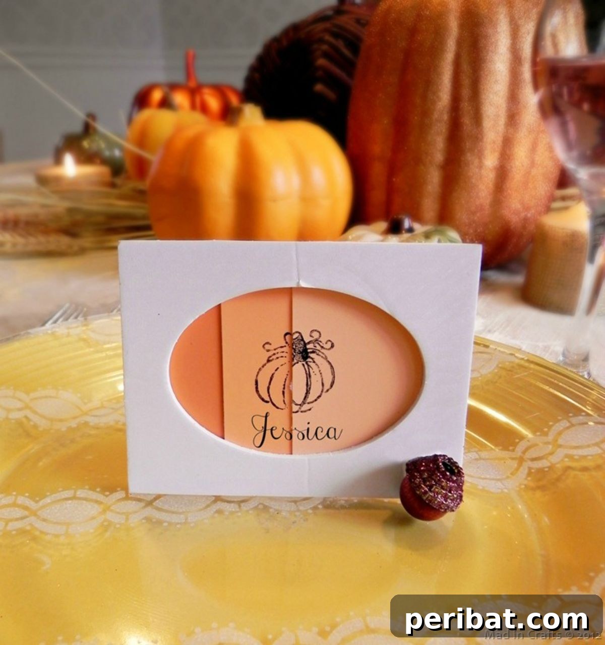 Easy Stamped Ombre Thanksgiving Place Card