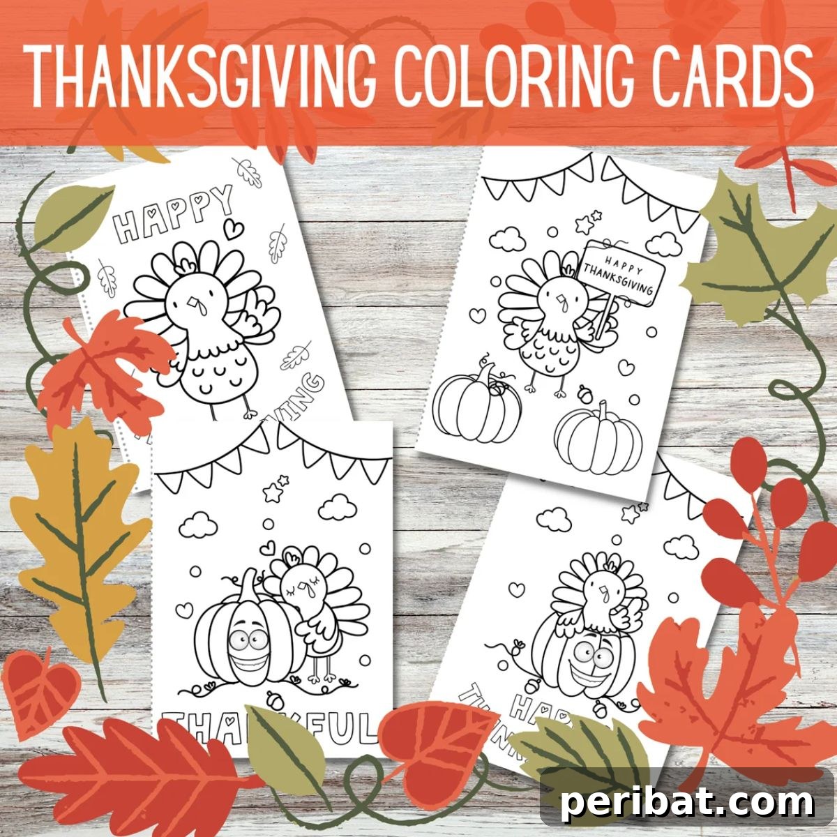 Thanksgiving Coloring Cards DIY Thanksgiving Cards