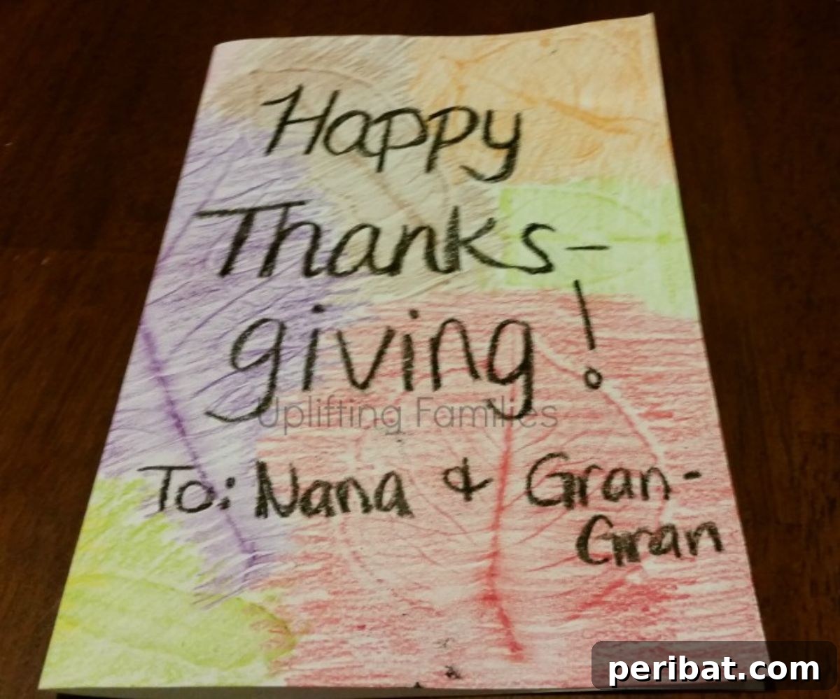 DIY Thanksgiving Textured Leaf Card