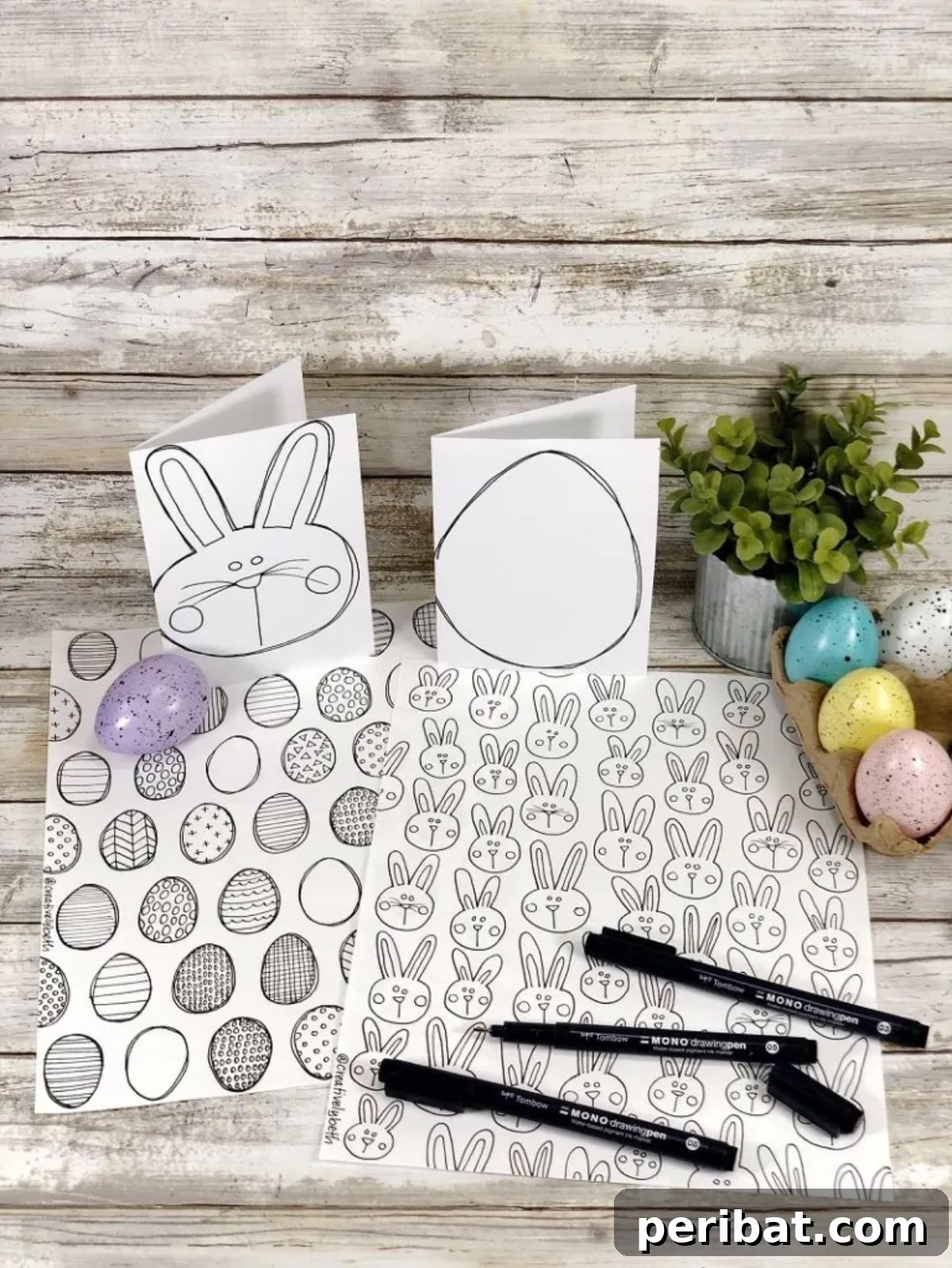 44 Handmade Easter Card Ideas 15 Hand-drawn Easter Coloring Cards