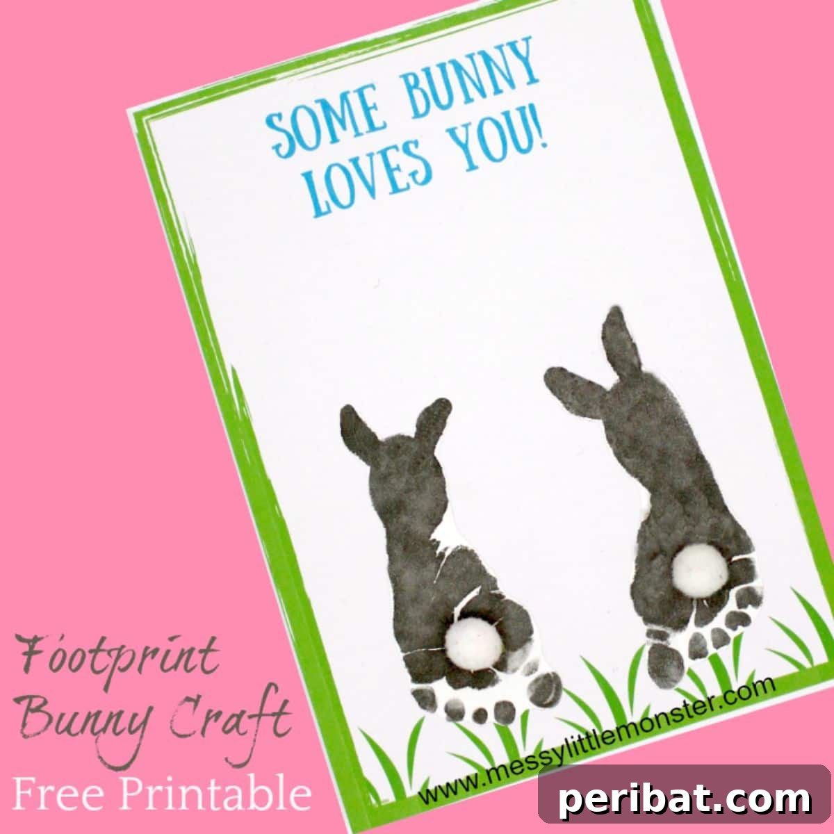 44 Handmade Easter Card Ideas 18 DIY Footprint Bunny Card