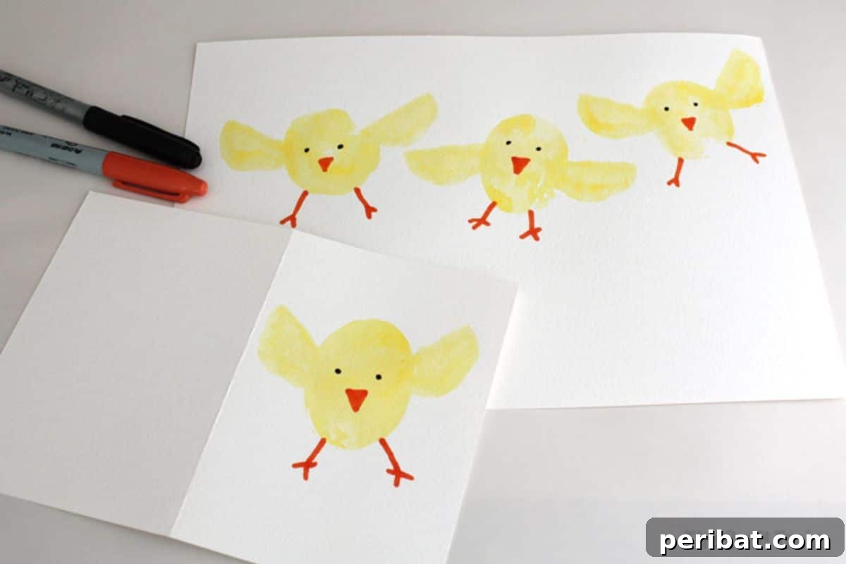 44 Handmade Easter Card Ideas 20 DIY Potato Stamp Easter Chick