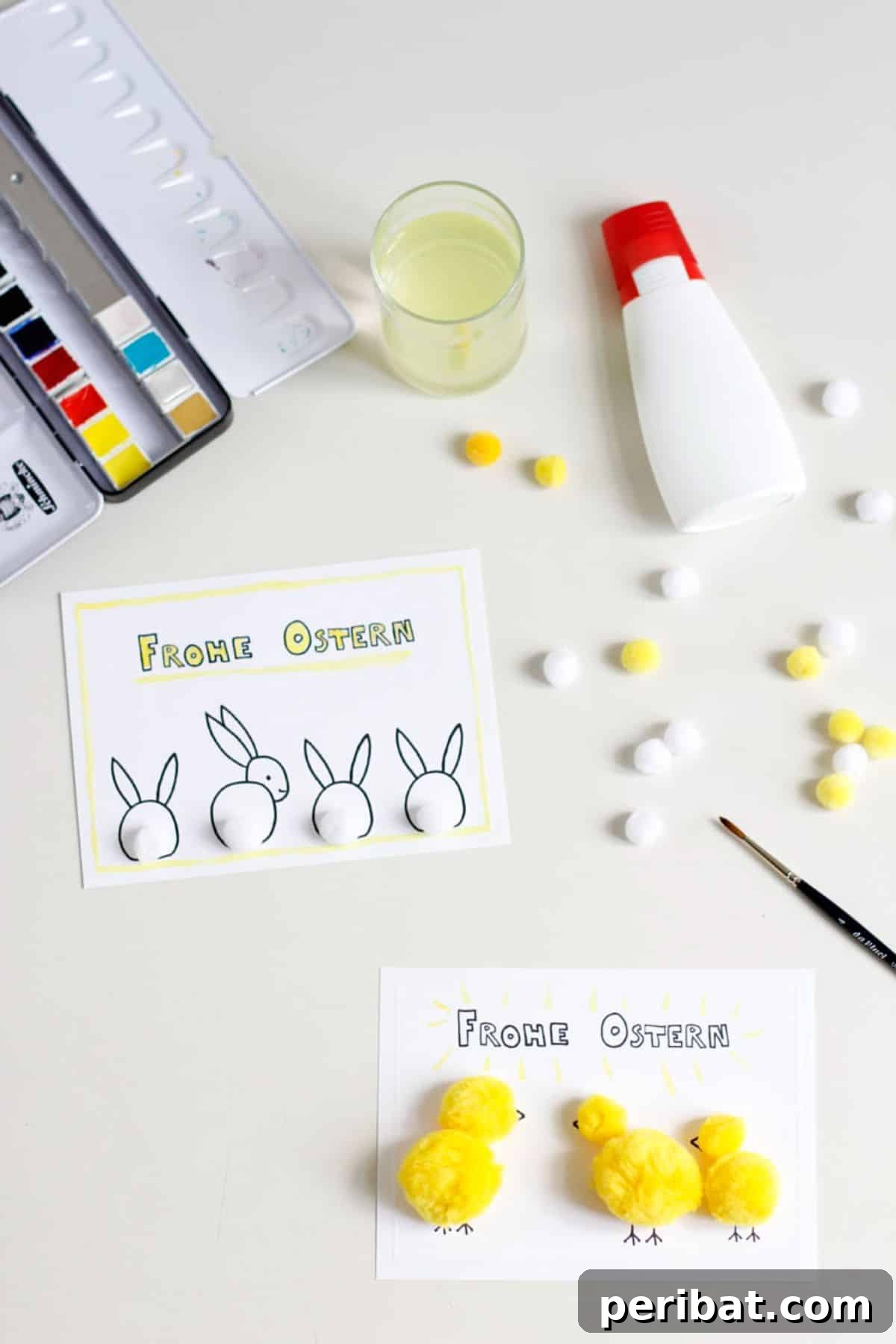 44 Handmade Easter Card Ideas 40 DIY Easter Cards With Pom Pom Chicks and Bunnies