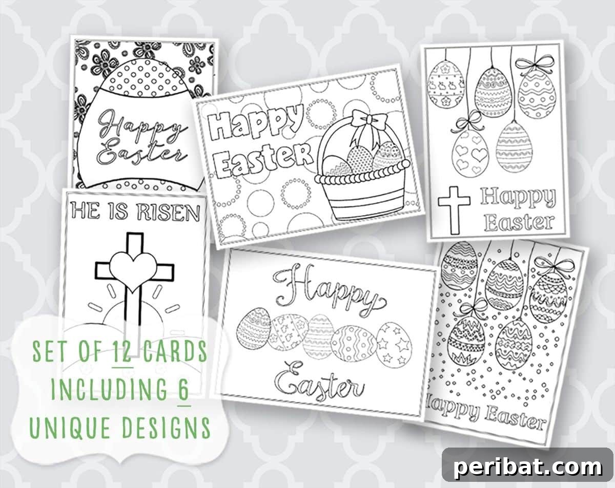 44 Handmade Easter Card Ideas 45 Easter Coloring Greeting Cards Holiday Greetings Coloring Cards