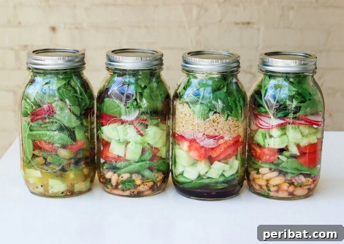 Layered Salad in Jars for Meal Prep