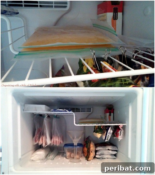 Binder Clips to Hang Freezer Bags from Shelves