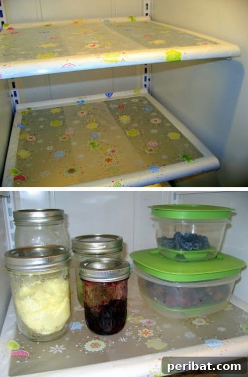 Cover Fridge Shelves for Easier Cleaning