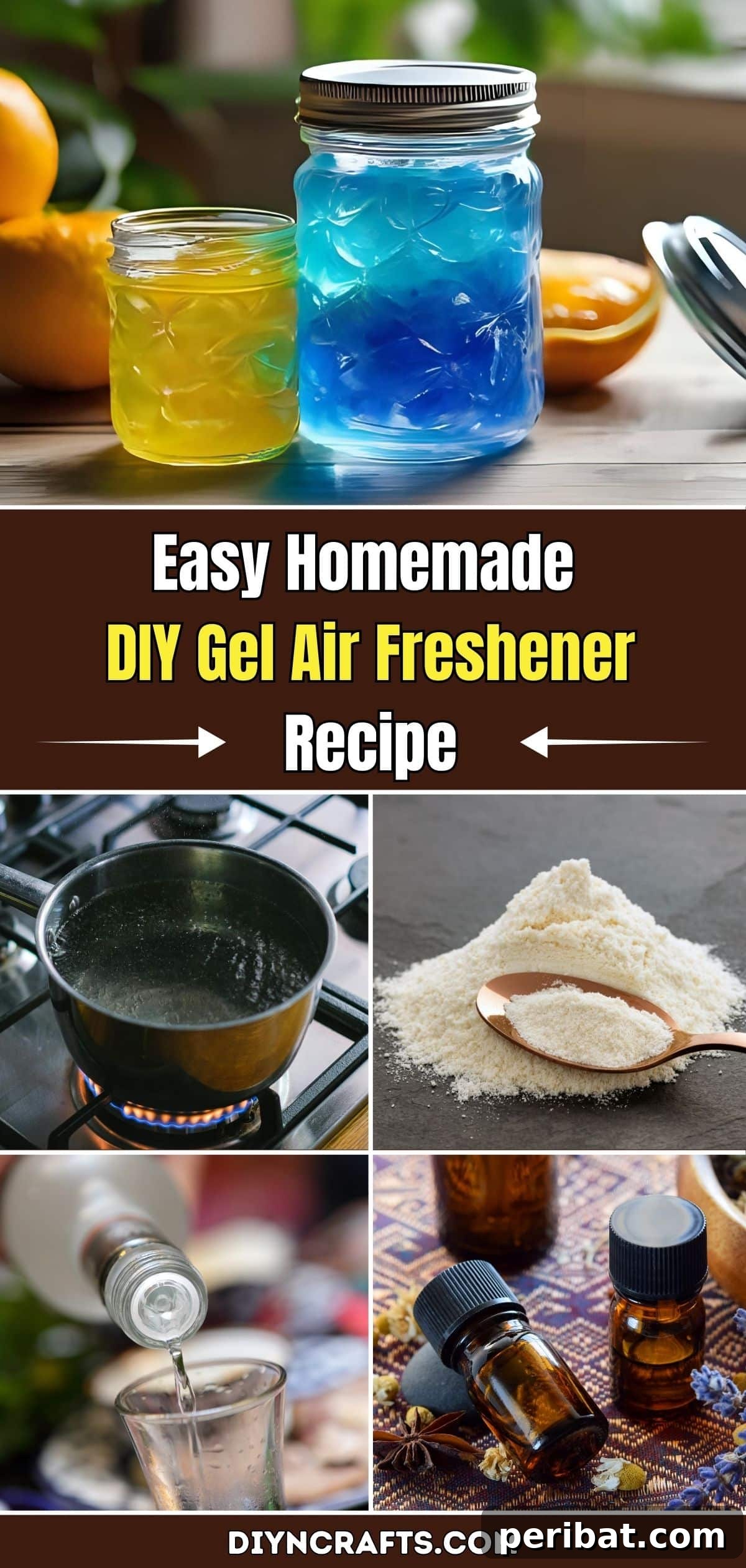 Unlock Freshness with DIY Gel Air Fresheners 2 Easy Homemade DIY Gel Air Freshener Recipe pinterest image