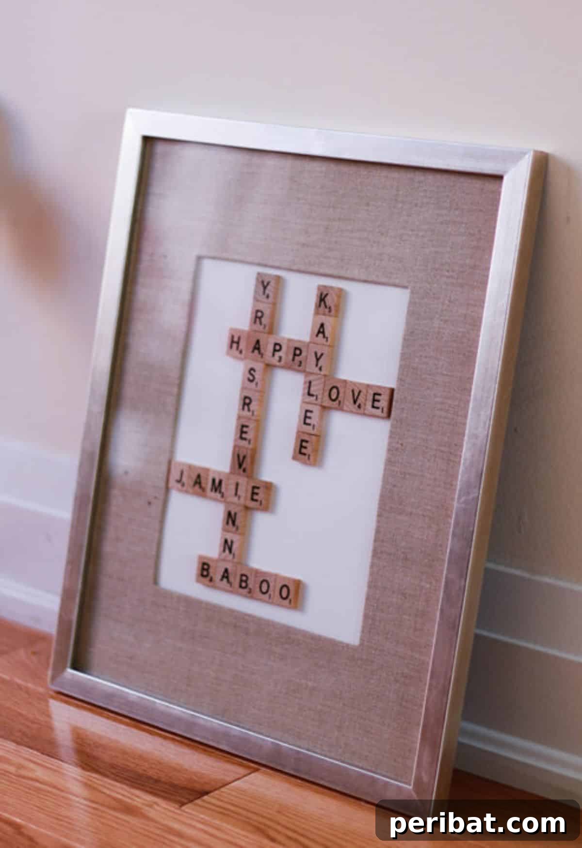 DIY Scrabble picture frame, personalized word art, unique photo display for girlfriend