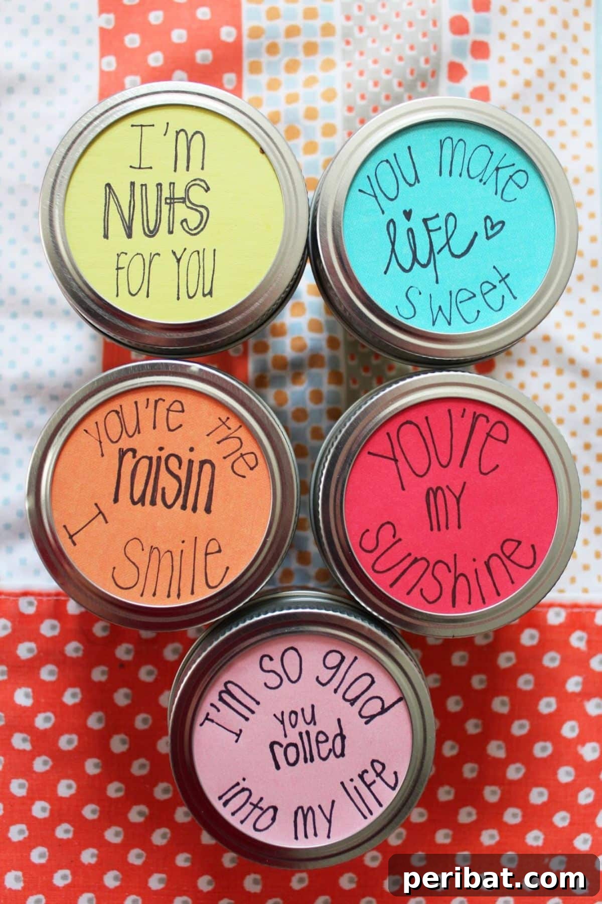 DIY snack jars, personalized candy gift, sentimental love note for girlfriend
