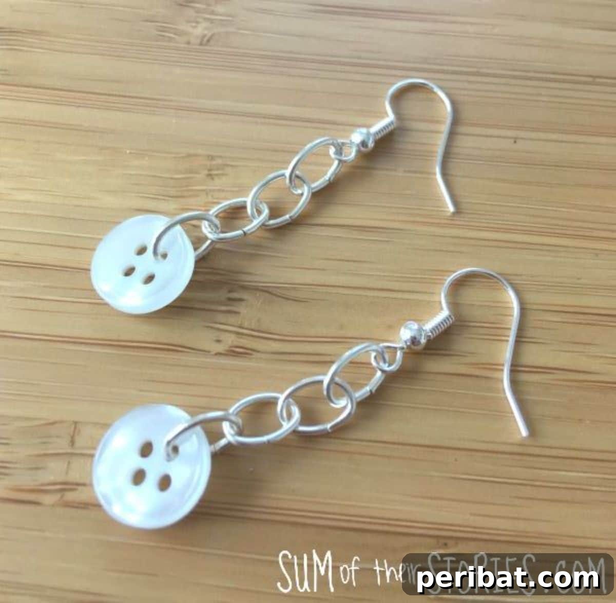 DIY button earrings, unique handmade jewelry, quirky gift for girlfriend