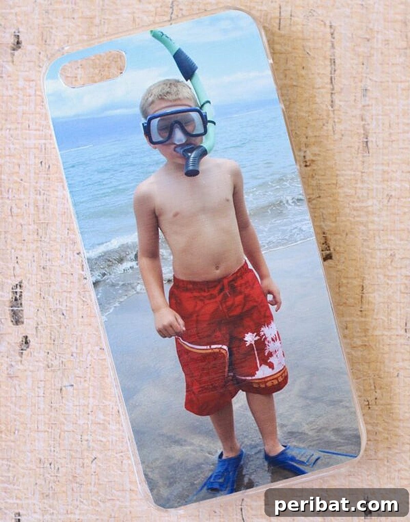 Your Phone Your Canvas 45 DIY Case Crafts 5 A cherished memory displayed on a phone photo case, featuring a beloved picture framed elegantly on the back of the device.