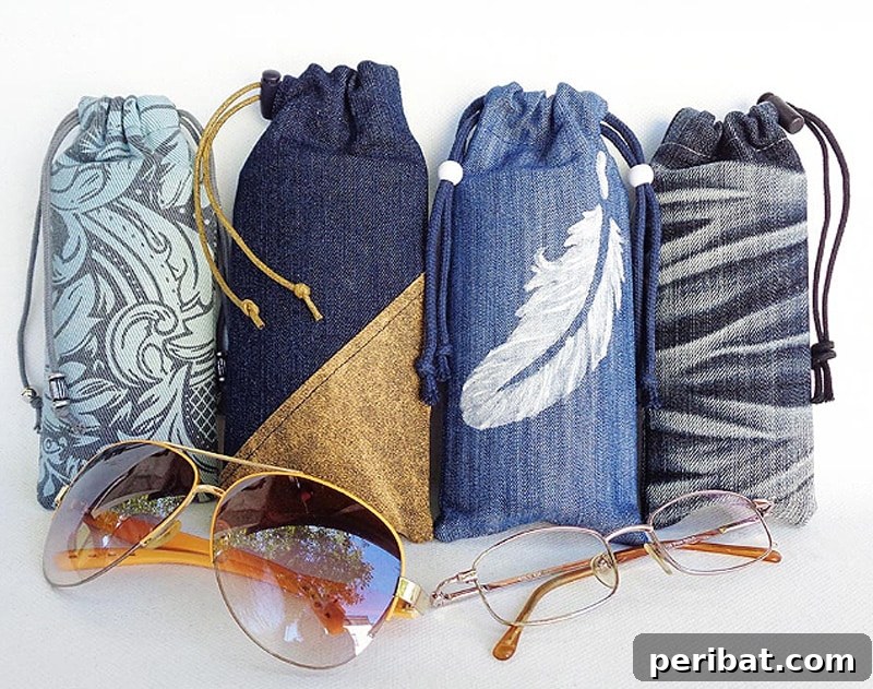 Craft Your Own Stylish Sunglass Cases 13 four drawstring sunglasses pouch