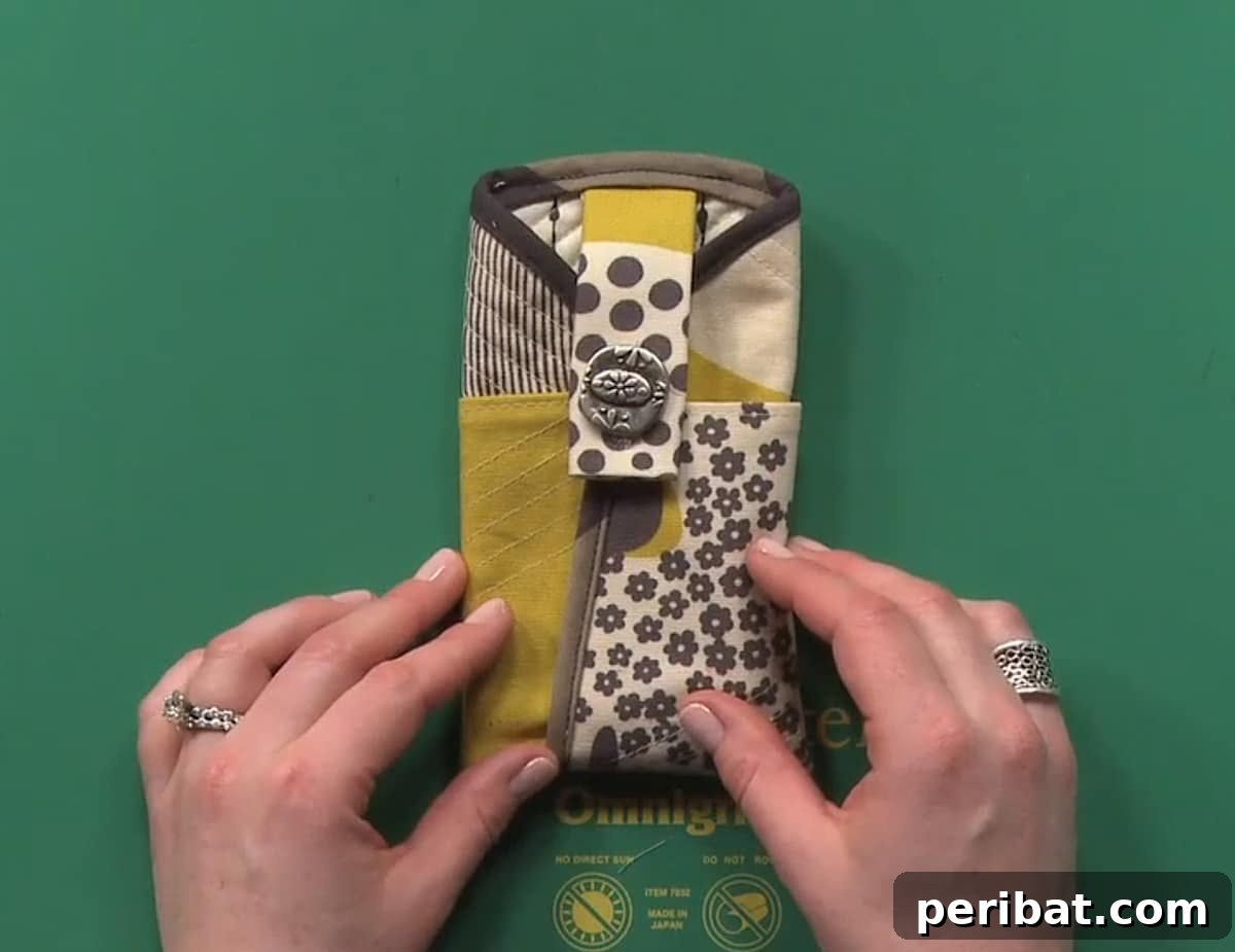 Craft Your Own Stylish Sunglass Cases 7 hand holding sunglasses bag