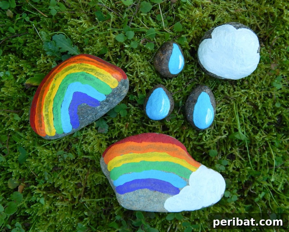Creative Painted Rocks: Ideas, Projects, and Starter Kits 28 Vibrantly colored rainbow painted rocks