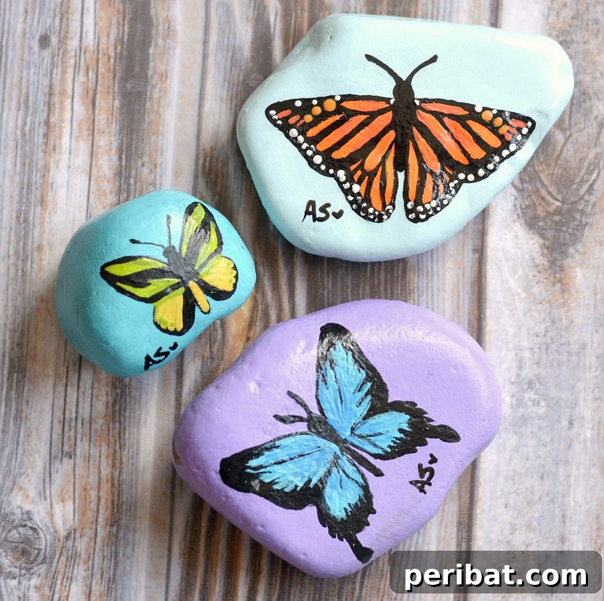 Creative Painted Rocks: Ideas, Projects, and Starter Kits 40 A beautifully painted butterfly-shaped stone
