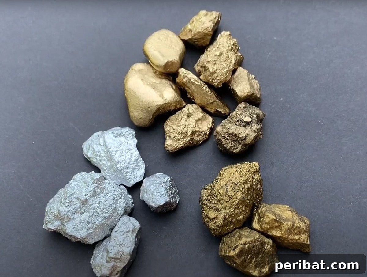 Creative Painted Rocks: Ideas, Projects, and Starter Kits 45 Rocks transformed into realistic-looking gold nuggets