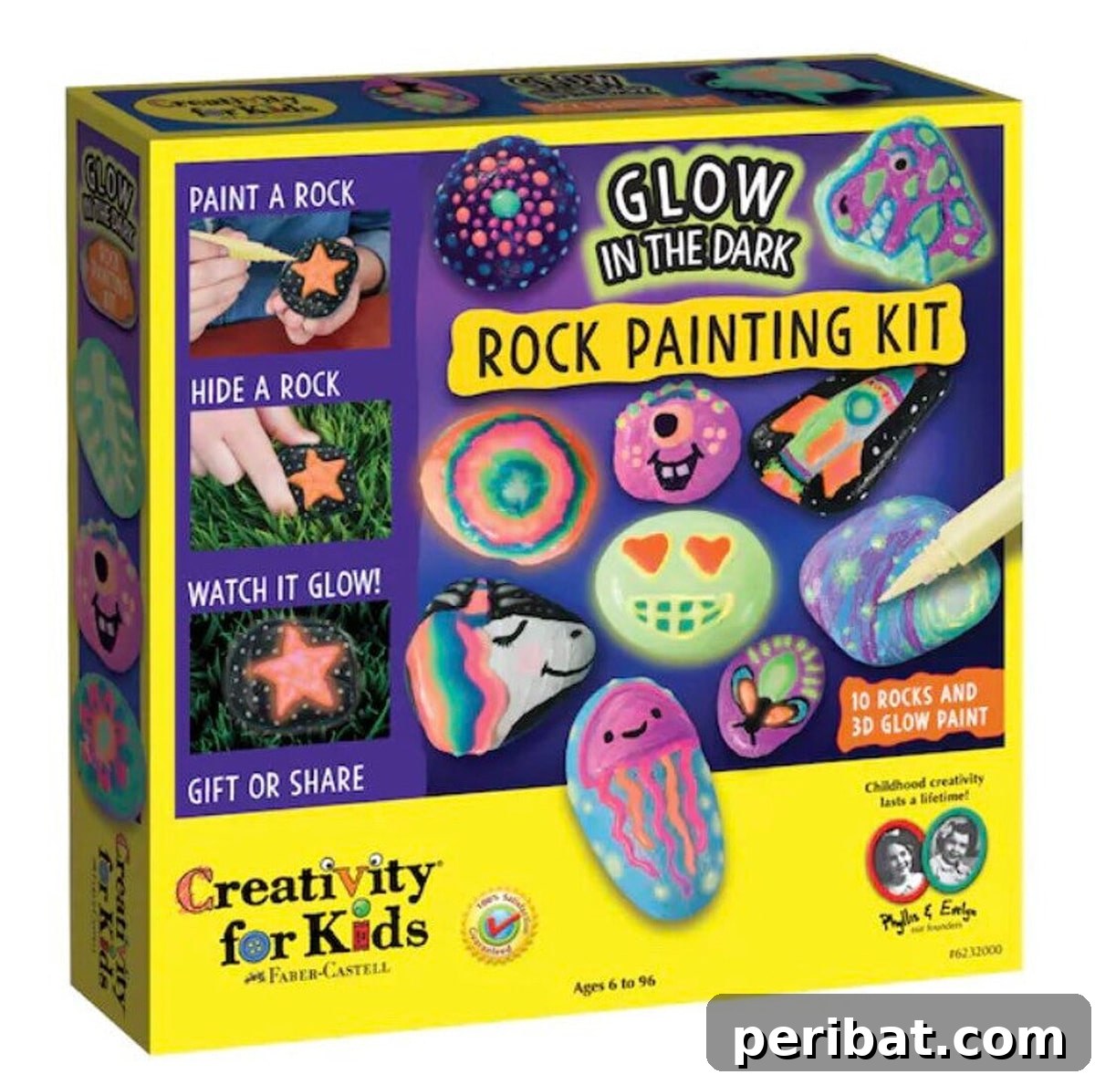 Creative Painted Rocks: Ideas, Projects, and Starter Kits 50 A 'Glow in the Dark Rock Painting Kit' box