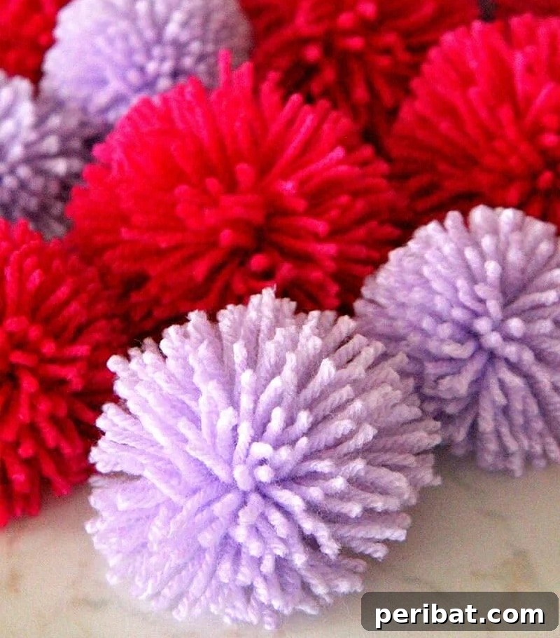 An ingenious method demonstrating how to quickly make multiple charming pom poms using a chair and yarn.