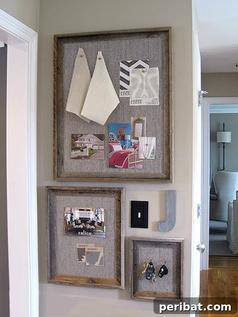 27 Creative DIY Pinboard Projects 5 Large DIY linen pinboard with a rustic wood frame