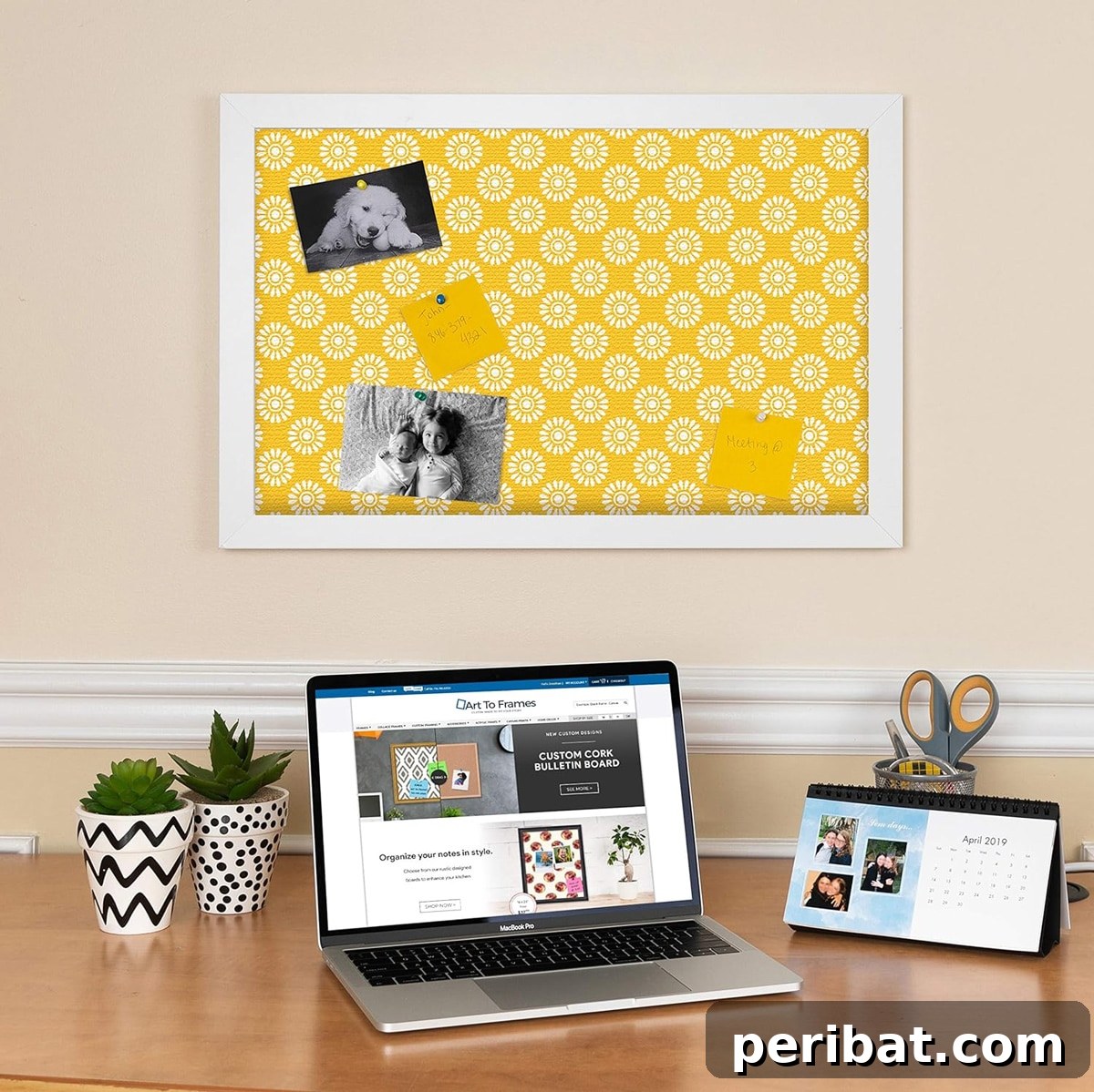 27 Creative DIY Pinboard Projects 8 Yellow flowers floral design pinboard with a satin white frame