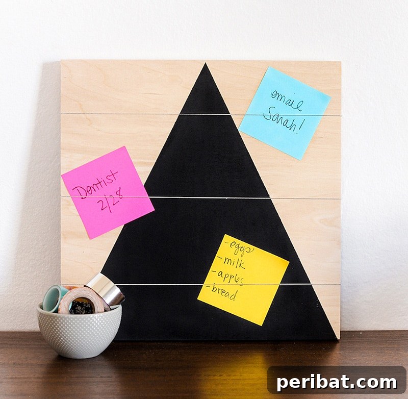 27 Creative DIY Pinboard Projects 9 Stylish and vibrant DIY wooden memo board for quick decluttering