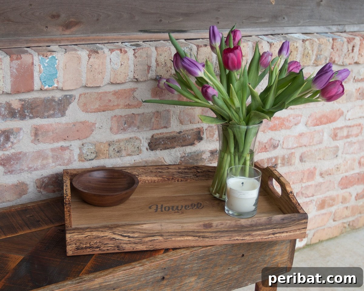 42 Creative DIY Serving Tray Projects 13 Stunning serving tray crafted from spalted white oak with natural live edges and integrated handles
