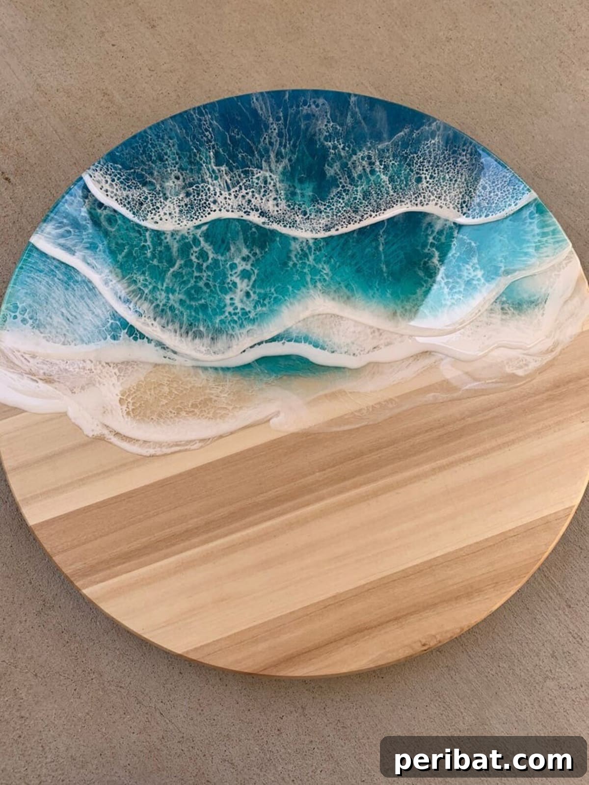 42 Creative DIY Serving Tray Projects 20 Unique round serving tray featuring a stunning 3D coastal wave design made with resin