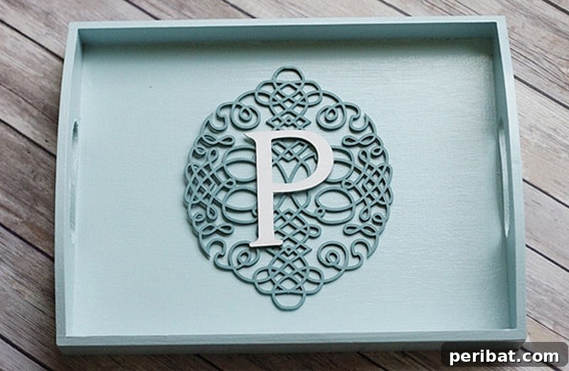 42 Creative DIY Serving Tray Projects 24 Eye-catching DIY serving tray with a beach-inspired hue using Glidden paint, personalized with wooden accents