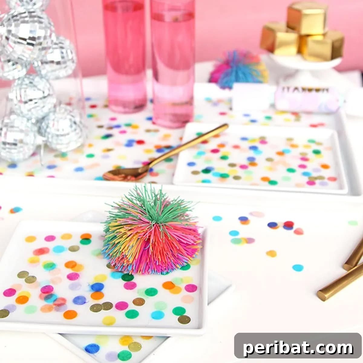 42 Creative DIY Serving Tray Projects 30 Festive DIY confetti serving tray made from a ceramic tray with colorful confetti