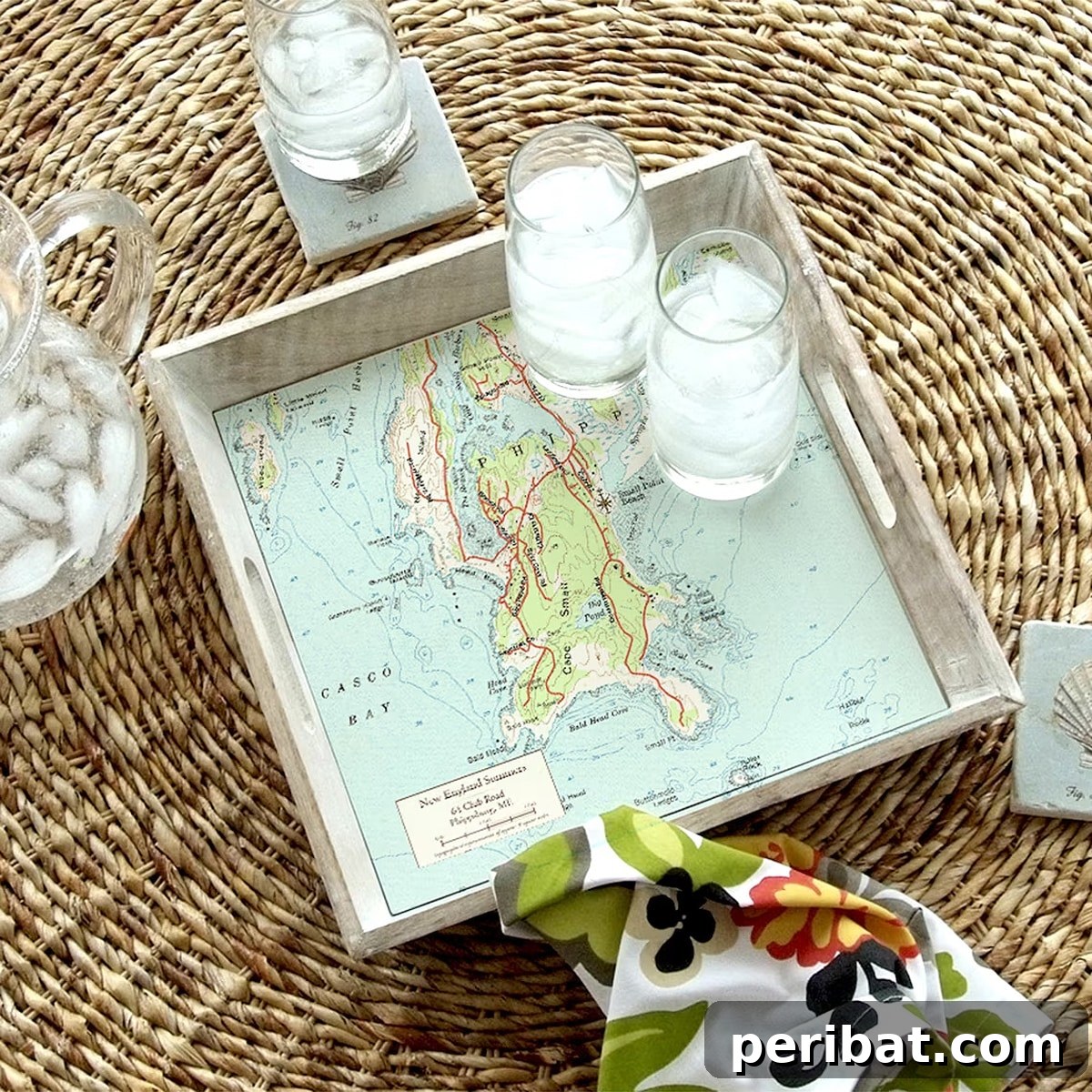 42 Creative DIY Serving Tray Projects 33 Personalized wood serving tray featuring a custom map design, ideal for travel enthusiasts