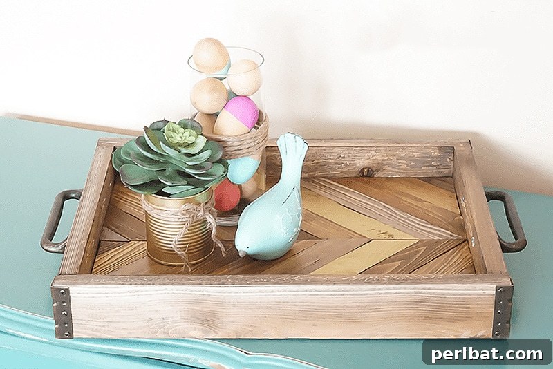 42 Creative DIY Serving Tray Projects 43 Vintage serving tray highlighted by a striking gold arrow accent