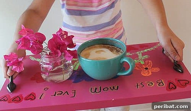 42 Creative DIY Serving Tray Projects 44 Heartfelt easy DIY tray for Mother's Day, adorned with personalized messages from children