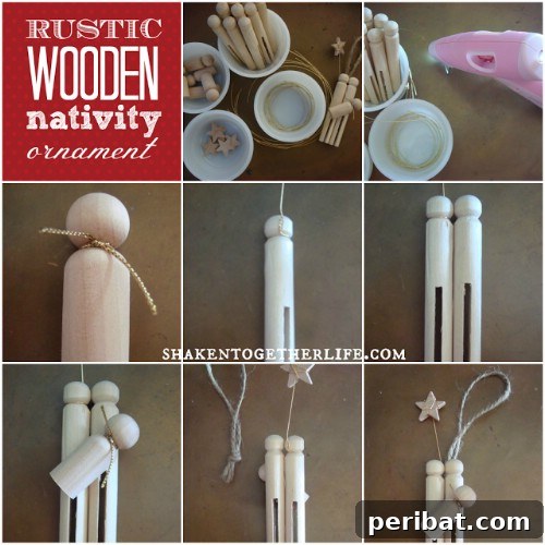 Wooden Nativity Ornament