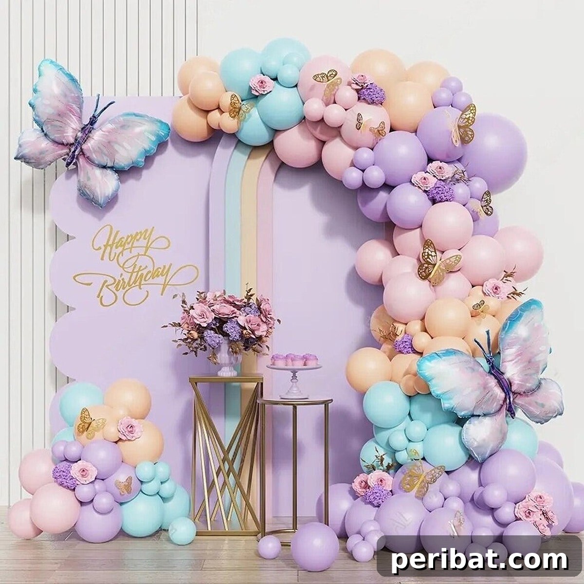Stunning DIY Balloon Garlands: 27 Ideas & Starter Kits 19 butterfly pastel arch balloon garland kit