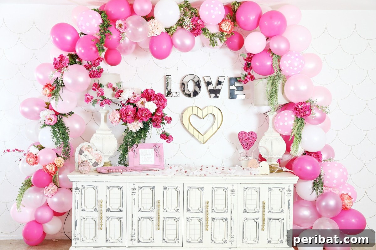 Stunning DIY Balloon Garlands: 27 Ideas & Starter Kits 24 balloon garland intermixed with charming florals