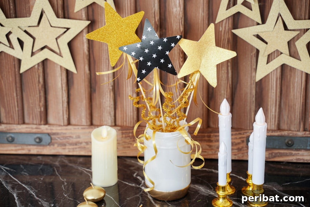 Elegant gold and white upcycled mason jar centerpiece for weddings