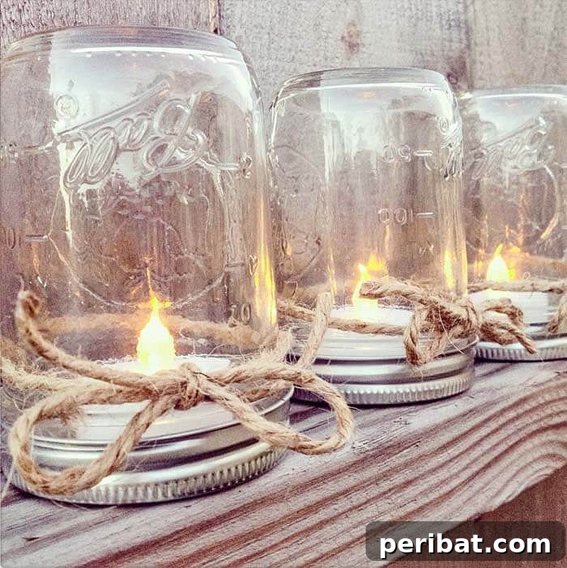 Charming DIY mason jar lanterns for wedding table decor
