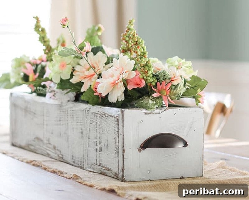 Versatile DIY farmhouse wooden box centerpiece for weddings