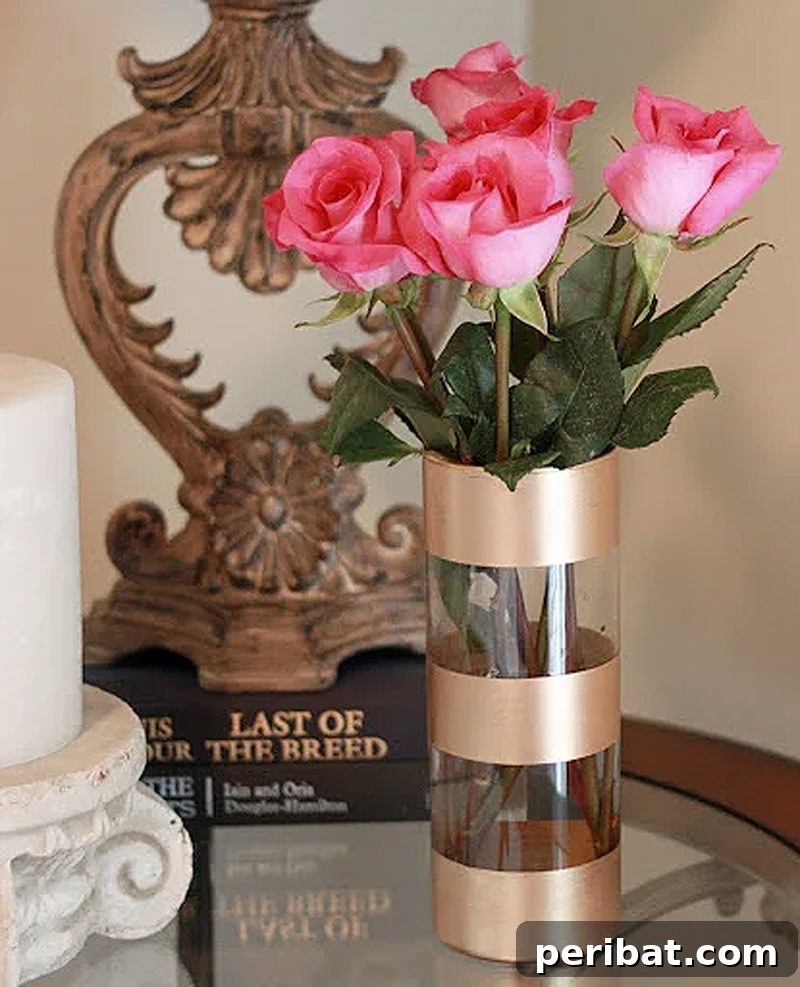 Stunning DIY gold leaf vase, transforming ordinary glass into exquisite decor
