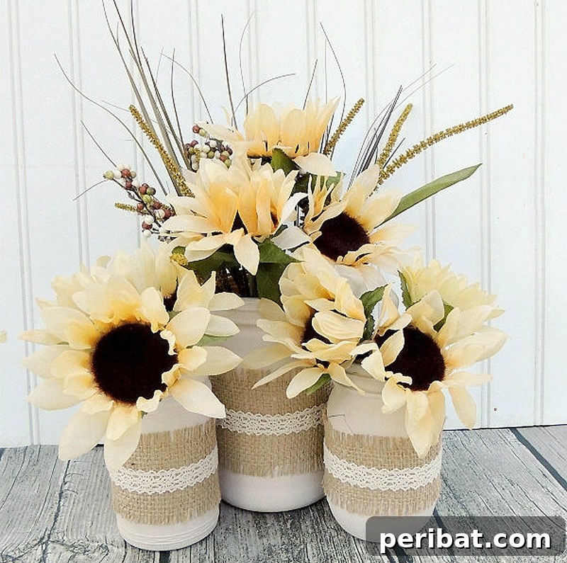 Rustic charm DIY fall jars centerpiece with dollar store flowers