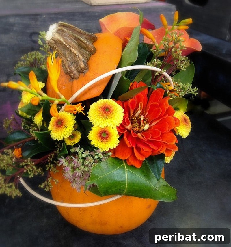 Enchanting DIY pumpkin flower arrangements for fall wedding centerpieces