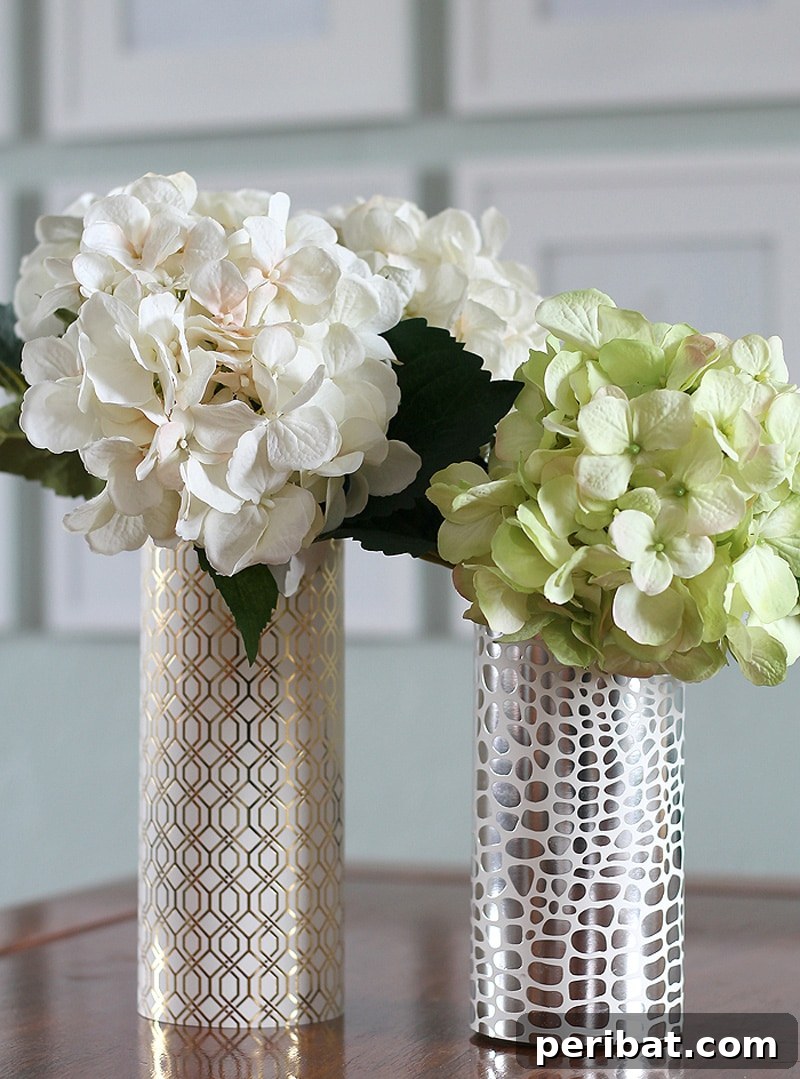 Stylish DIY geometric metallic vase for modern wedding decor
