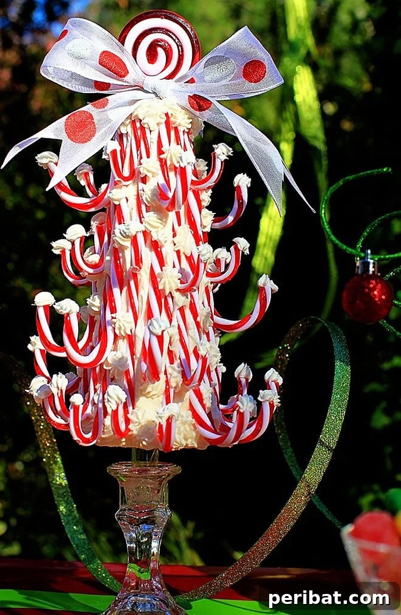 candy cane topiary trees