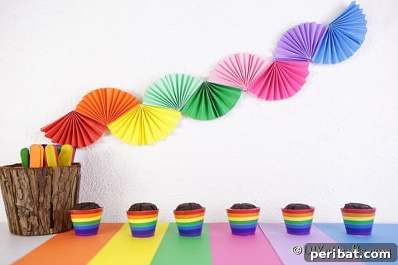 paper fan garland party decor