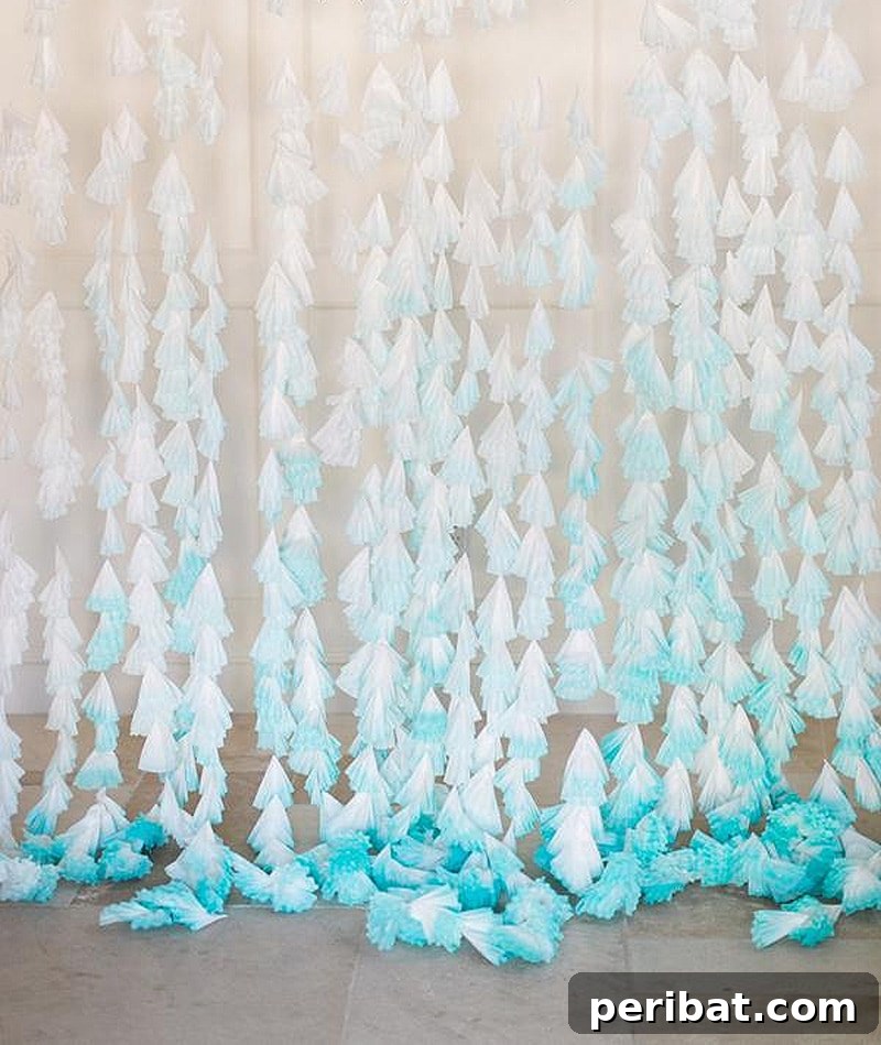 decoration featuring dip-dyed coffee filters